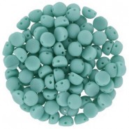 Czech 2-hole Cabochon Perlen 6mm Jade Matted